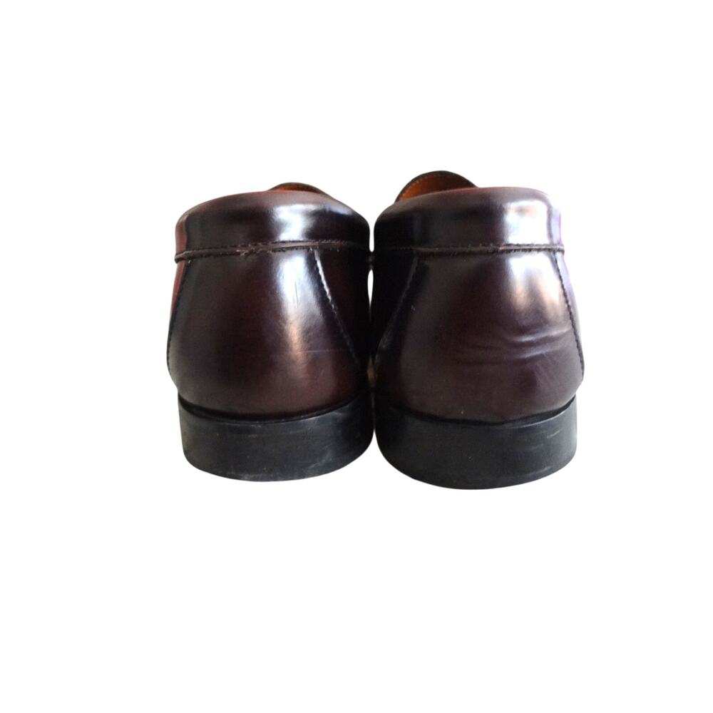 Vintage Johnston Murphy Hayes Burgundy Maroon Oxblood Leather Penny Loafer 11.5 - Picture 7 of 10